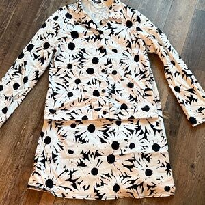 Software Black and White Floral jacket and skirt set size small